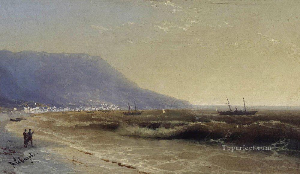 Ivan Aivazovsky junto al mar montaña azul Paisaje marino Pintura al óleo